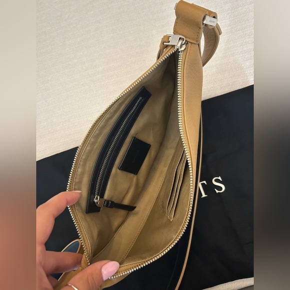 ALLSAINTS Half Moon Leather Crossbody Bag - Picture 8 of 8
